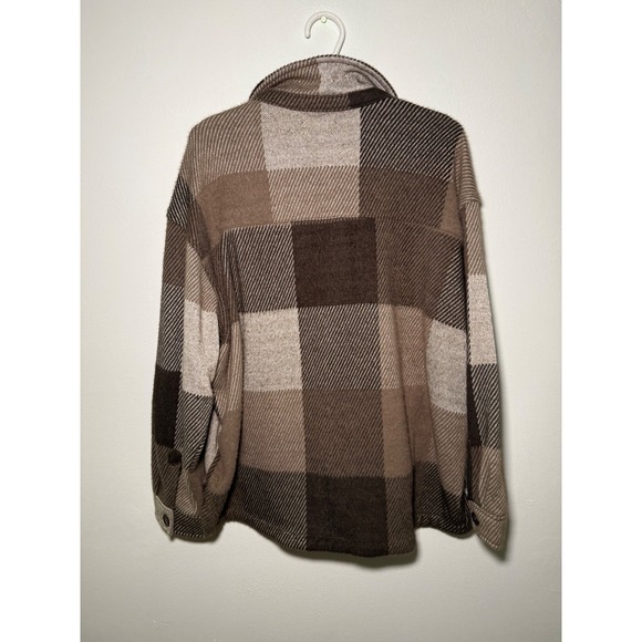 Maurices Plaid Patchwork Shacket Shirt Jacket Button Up Oversized Womens 1X - Picture 5 of 9